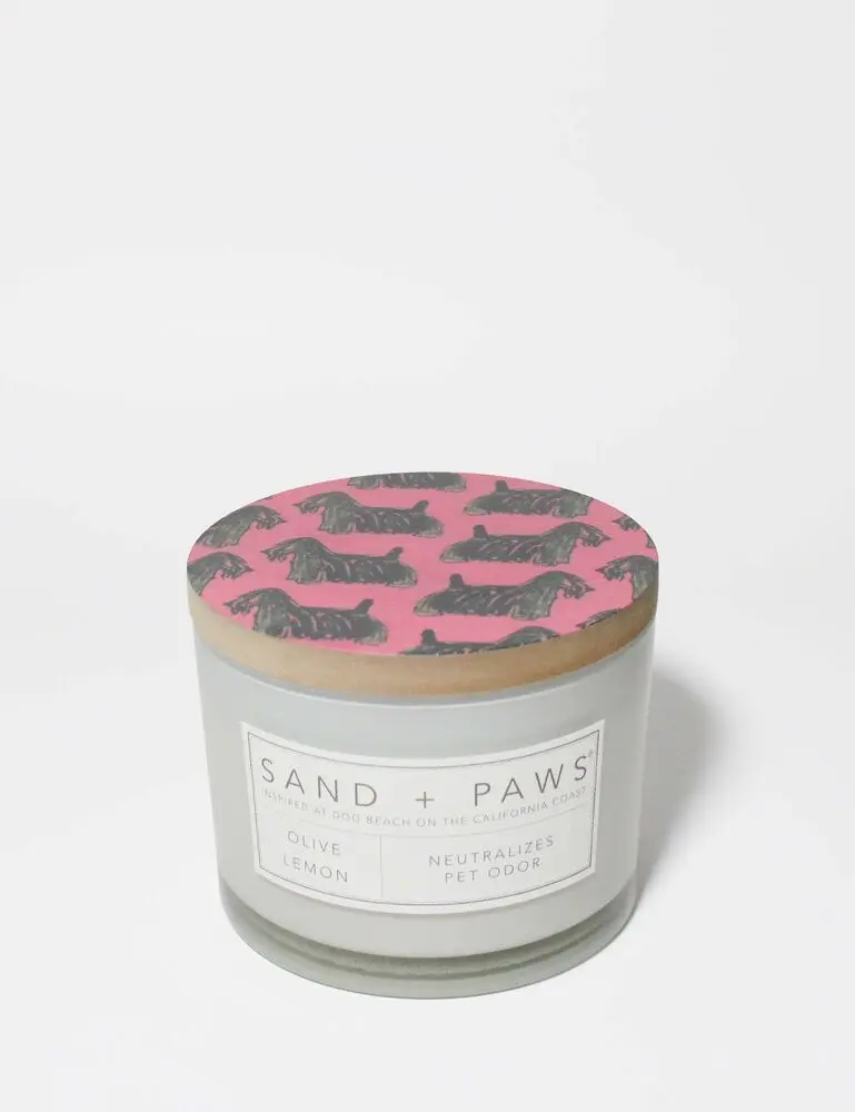 Sand + Paws Olive Lemon 12 Oz Scented Candle