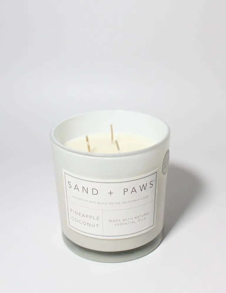 Sand + Paws Pineapple Coconut 21 Oz Scented Candle - Image 3