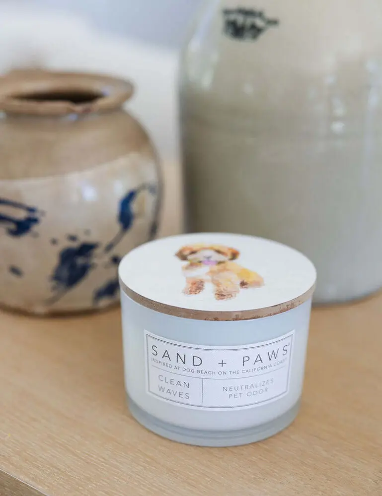 Sand + Paws Clean Waves 12 Oz Scented Candle - Image 2