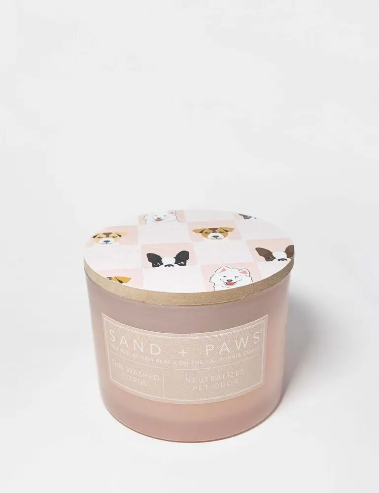 Sand + Paws Sun Washed Citrus 12 Oz Scented Candle