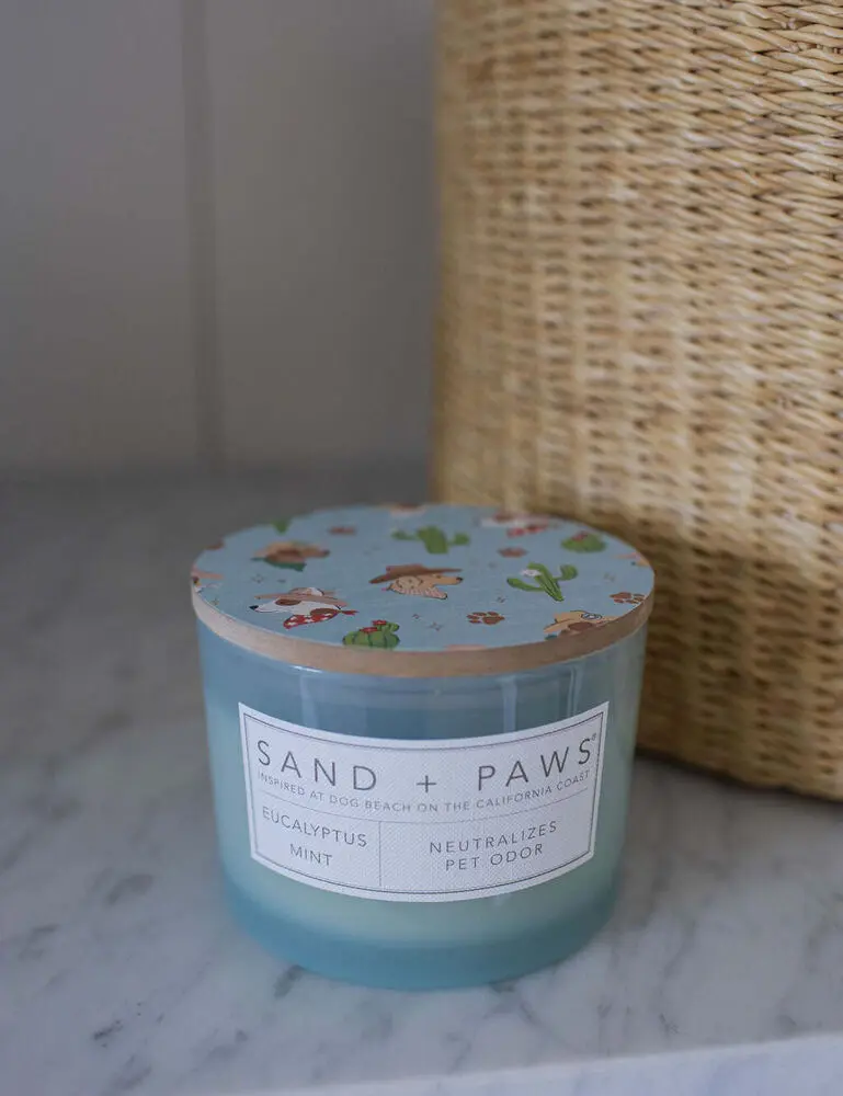 Sand + Paws Eucalyptus Mint 12 Oz Scented Candle - Image 5