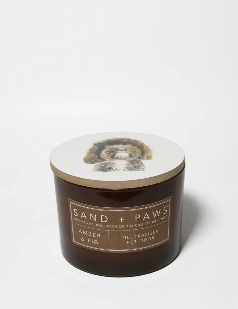 Sand + Paws Amber & Fig 12 Oz Scented Candle